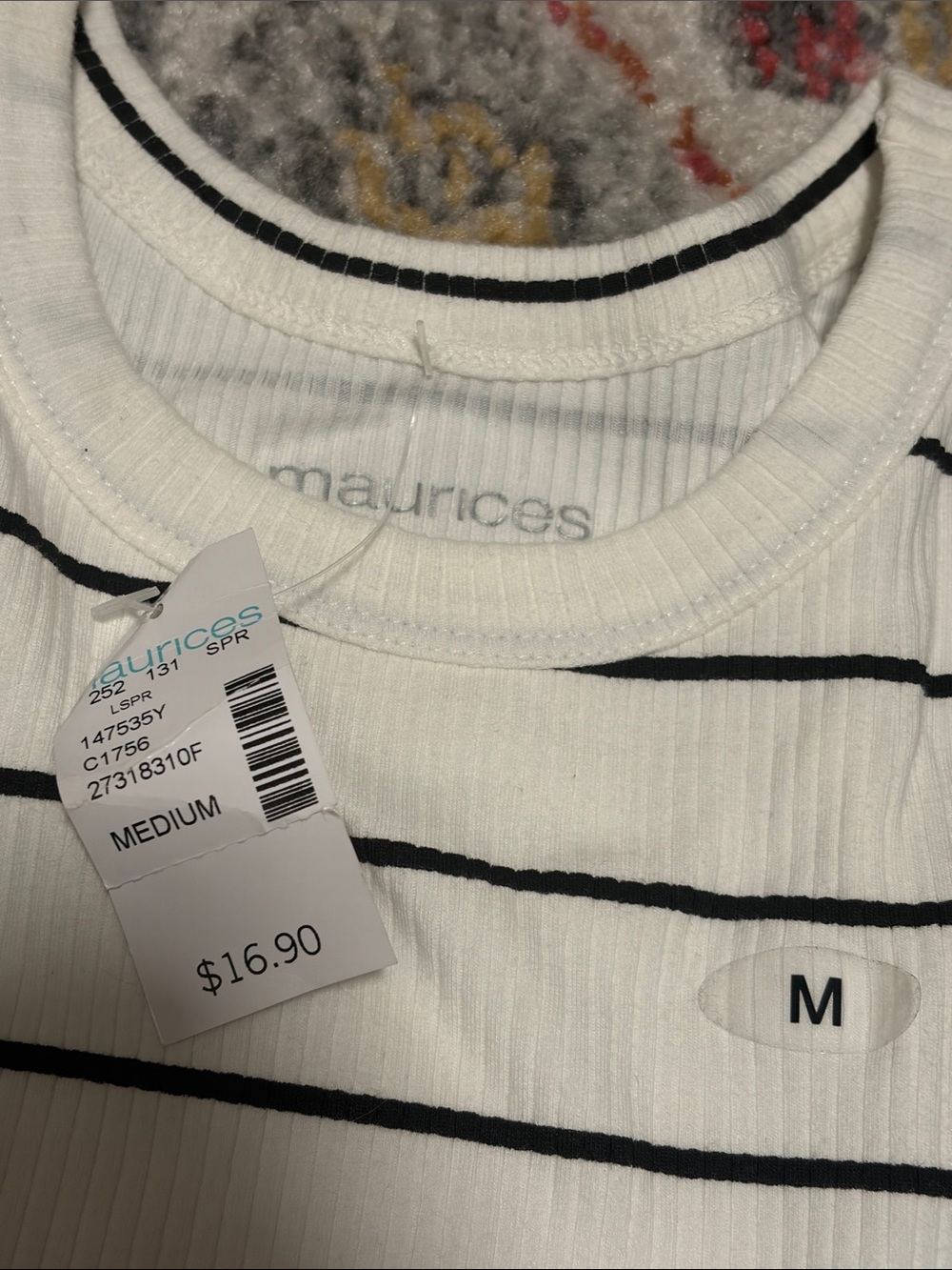 Maurice’s Ribbed Striped Racerback Tank Top - Picture 3 of 4